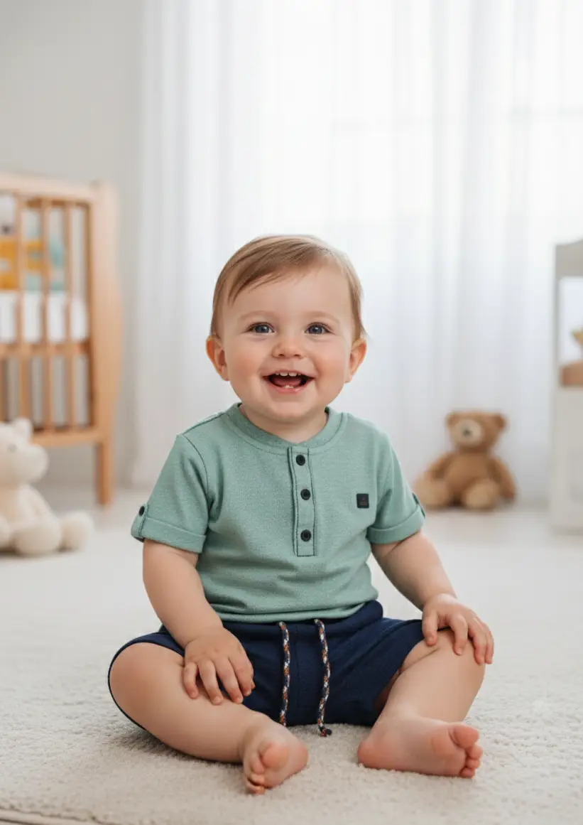 CONJUNTO CAMISETA E BERMUDA INTERLACE CORES VERDE E AZUL 